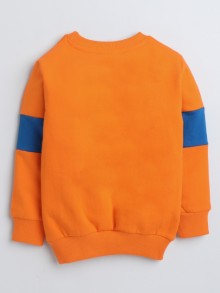 BUMZEE Orange Boys Full Sleeves Sweatshirt