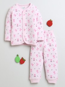 BUMZEE Pink Girls Full Sleeves Polyfill Winter Wear Set