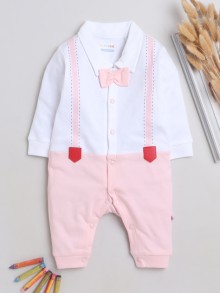 BUMZEE Pink & White Girls Full Sleeves Fashion Trendy Sleepsuit