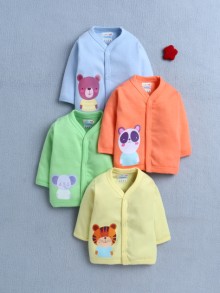 BUMZEE Orange & Green Boys Full Sleeves Cotton Jablas Pack Of 4