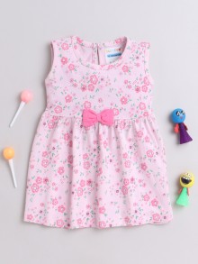 BUMZEE Pink Girls Sleeveless Frock