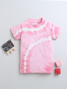 BUMZEE Pink Girls Half Sleeves T-Shirt