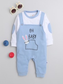 Bumzee Blue Boys Full Sleeves Fashion Trendy Sleepsuit