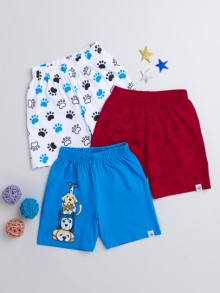 BUMZEE White & Blue Boys Shorts Pack Of 3