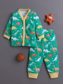 BUMZEE Green Baby Boys Full Sleeves Jabla & Pyjama Set