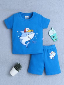 BUMZEE Royal Blue Baby Boys Half Sleeves T-Shirt & Short Set