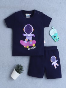 BUMZEE Navy Baby Boys Half Sleeves T-Shirt & Short Set
