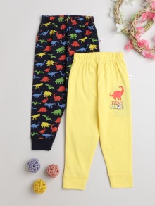 BUMZEE Yellow & Navy Full Length Boys Pyjamas Pack Of 2