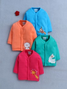 BUMZEE Blue & Pink Girls Full Sleeves Cotton Jablas Pack Of 4