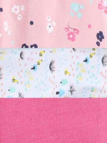 BUMZEE Pink & White Baby Girls Diaper Pants / Leggings / Pyjamas Pack Of 3