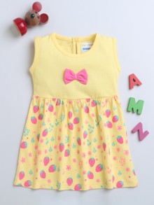 BUMZEE Yellow Girls Sleeveless Frock