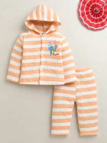 BUMZEE Orange Boys Full Sleeves Polyfill Winter Wear Set