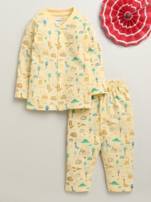 BUMZEE Yellow Baby Boys Full Sleeves Jabla & Pyjama Set