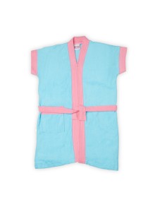 Bumzee Blue & Pink Terry Cotton Girls Bathrobe