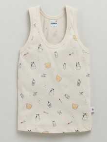 BUMZEE Boys Sleeveless Vest Beige & Sky Blue Pack of 3