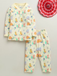 BUMZEE Cream Baby Boys Full Sleeves Jabla & Pyjama Set
