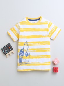 BUMZEE Yellow Boys Half Sleeves T-Shirt