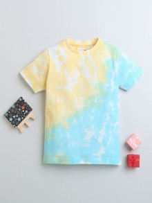 BUMZEE Yellow & Blue Boys Half Sleeves T-Shirt