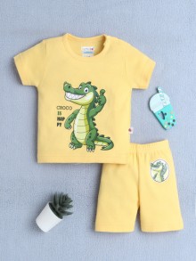 BUMZEE Yellow Baby Boys Half Sleeves T-Shirt & Short Set