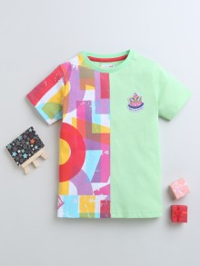 BUMZEE Mint Green Boys Half Sleeves T-Shirt