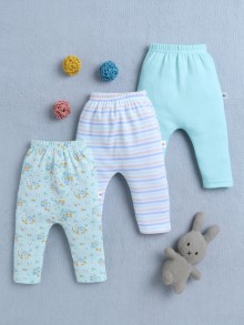 BUMZEE Mint Green Baby Girls Diaper Pants / Leggings / Pyjamas Pack Of 3