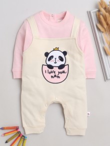 BUMZEE Beige & Pink Girls Full Sleeves Fashion Trendy Sleepsuit