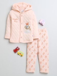 BUMZEE Peach Boys Full Sleeves Polyfill Winter Wear Set