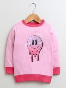 BUMZEE Pink Boys Full Sleeves Cotton Sweatshirt