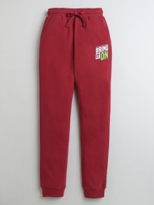 BUMZEE Maroon Boys Cotton Jogger