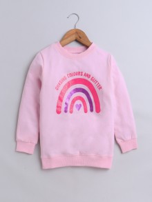 BUMZEE Baby Pink Girls  Full Sleeves Cotton Sweatshirt