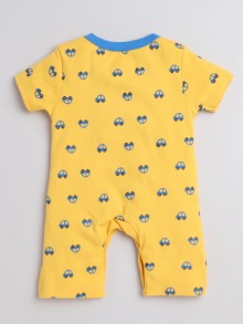 BUMZEE Yellow Boys Half Sleeves Thigh Length Romper