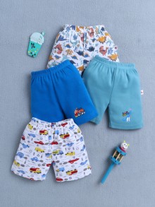 BUMZEE Blue & Teal Blue Boys Shorts Pack Of 4